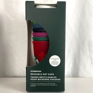 Starbucks - 2021 Collectible - Set of 6 Reusable Color Changing Hot Cups - New!